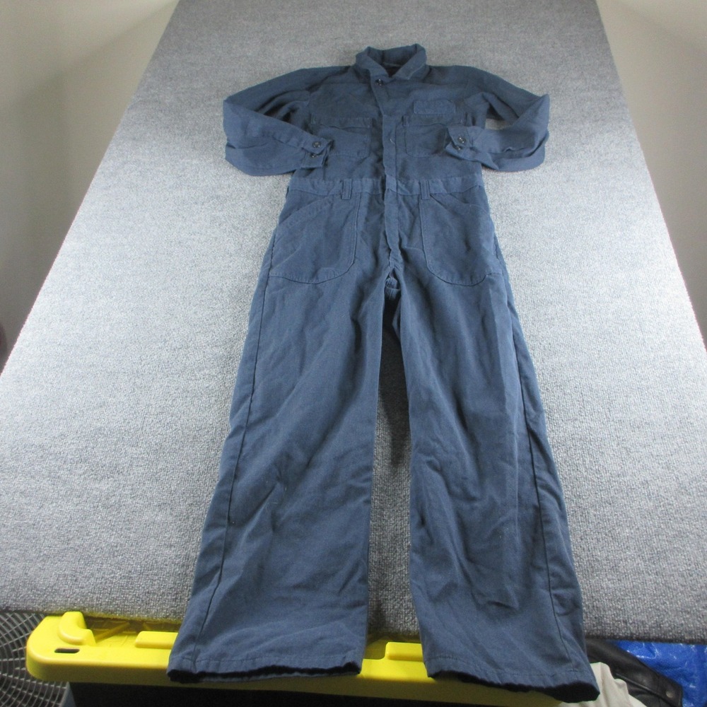 U.S. Military FR Coveralls Mens 38R Blue Flame Resistant Utility Navy Workwear